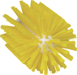 Щетка-ерш для очистки труб, гибкая ручка, Ø90 мм, средний ворс, желтый цвет