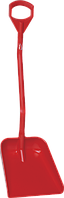 Эргономичная большая лопата с короткой ручкой, 380 x 340 x 90 мм., 1140 мм, красный цвет