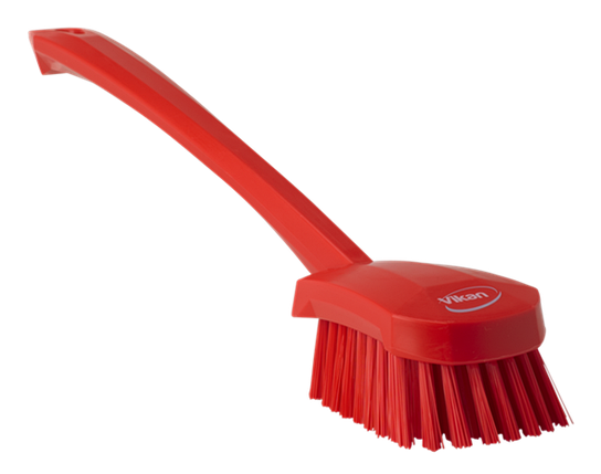 Щетка для мытья с длинной ручкой, 415 мм, Жесткий ворс, красный цвет, фото 2