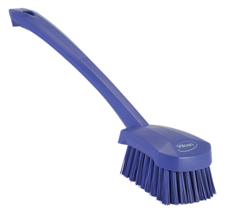 Щетка для мытья с длинной ручкой, 415 мм, Жесткий ворс, фиолетовый цвет, фото 2