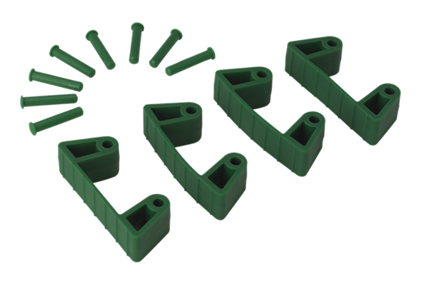 Резиновый зажим 4 шт. к настенным креплениям арт. 1017 и 1018, 120 мм, зеленый цвет, фото 2