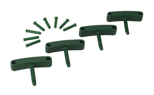 Крючок 4 шт. к настенным креплениям арт. 1017 и 1018, 140 мм, зеленый цвет
