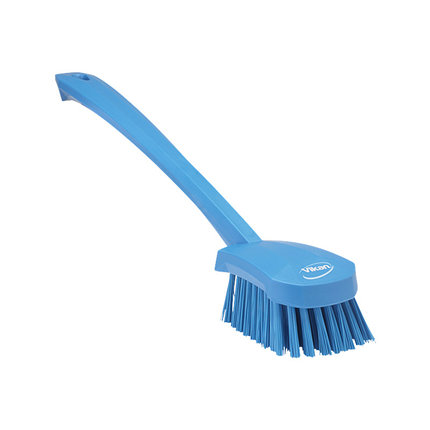 Щетка для мытья с длинной ручкой, 415 мм, жёсткий ворс, синий цвет, фото 2