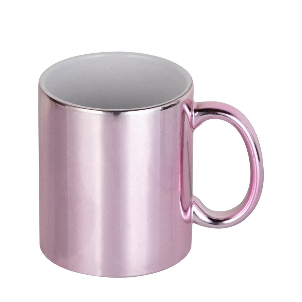 Кружка зеркальная розовая под сублимацию