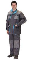 Костюм "Двин" куртка, п/к т.серый со ср.серым