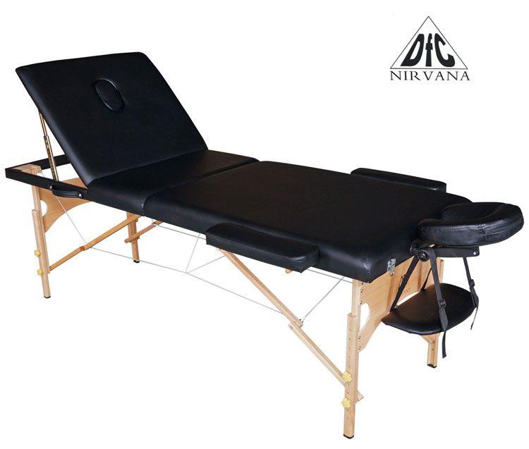 Складной массажный стол DFC Nirvana Relax Pro Black (черный) - фото 1 - id-p38366419