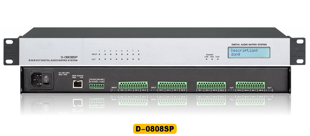 D-0808SP цифровой аудио матричный процессор для звуковой системы 8 вход и 8 выход цифровой DSP аудио процессор - фото 1 - id-p85537322
