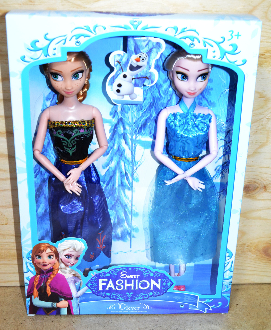 Упаковка помята!!! YX013 Кукла Sweet Fashion 2 в 1 Холодное сердце 33*23см