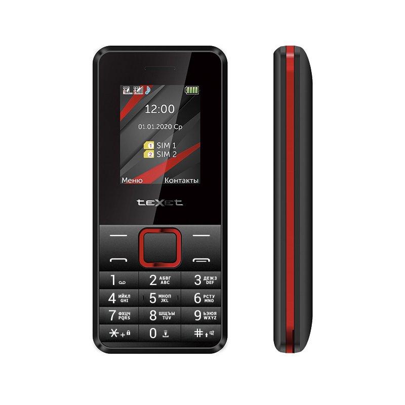 Мобильный телефон Texet TM-207 черный-красный