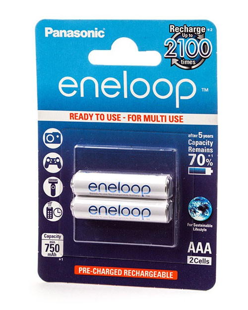 Аккумулятор PANASONIC Eneloop AAA 750 mAh/2B / BK-4MCCE/2BE