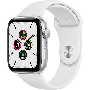 Смарт-часы Apple Watch SE GPS, 44mm Silver Aluminium Case with White Sport Band - Regular, Model A2352