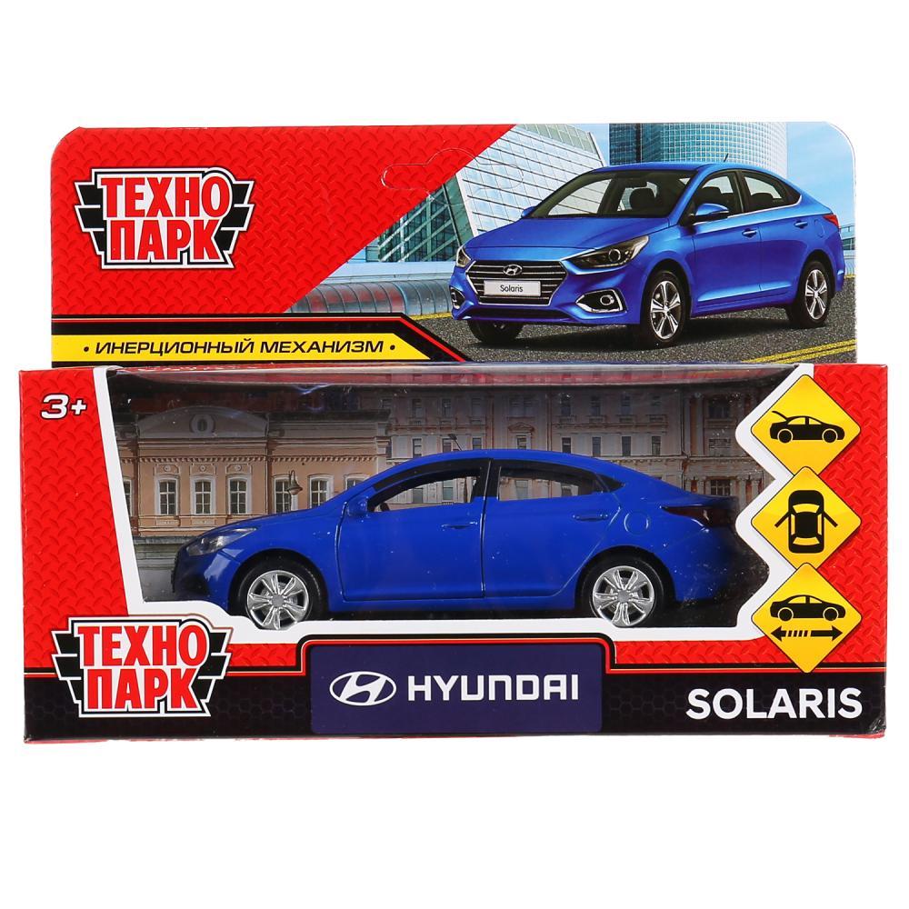 ТехноПарк Металлическая инерционная модель Hyundai Solaris, синий, 12 см.
