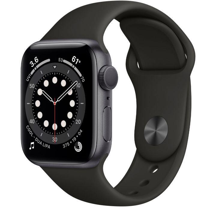 Смарт-часы Apple Watch Series 6 GPS, 44mm Space Gray Aluminium Case with Black Sport Band - Regular