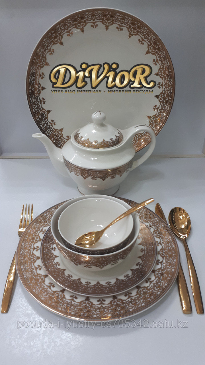 Сервиз чайно столовый на 10 персон из костяного фарфора - фото 1 - id-p85572424