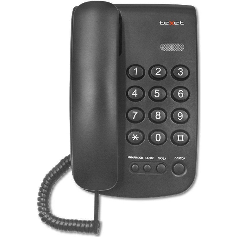 Телефон проводной Texet TX-241 чёрный