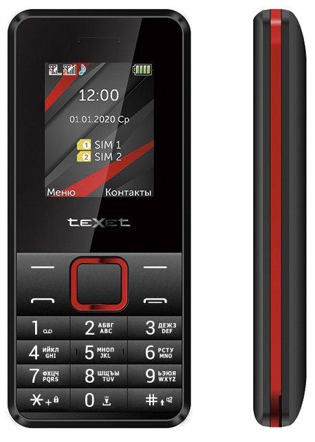 Мобильный телефон Texet TM-207 черный-красный, фото 1