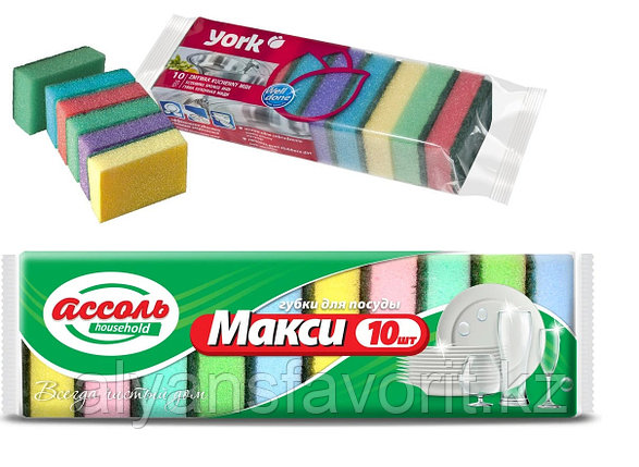 Губка для мытья посуды (Макси) (10 шт/уп), фото 2