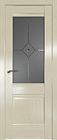 Дверь межкомнатная 2X Эш Вайт, Узор графит с прозрачным фьюзингом(ромб), 600