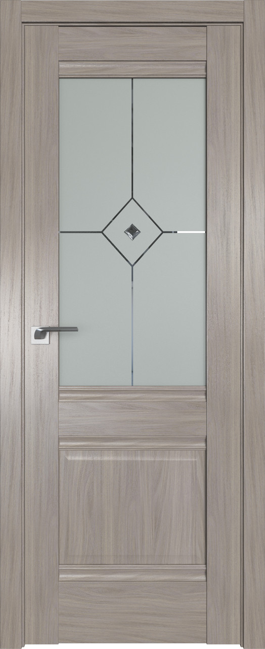 Дверь межкомнатная 2X Орех Пекан, Узор матовое с прозрачным фьюзингом(ромб), 700 - фото 1 - id-p85595626