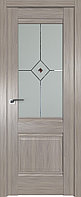 Дверь межкомнатная 2X Орех Пекан, Узор матовое с коричневым фьюзингом(ромб), 600