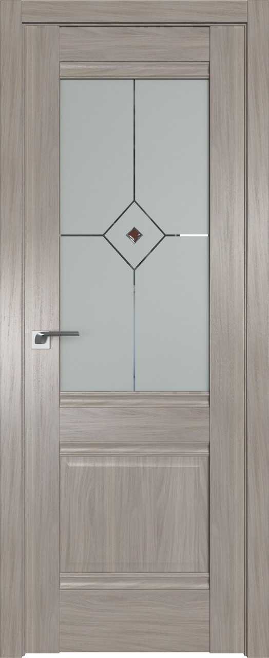 Дверь межкомнатная 2X Орех Пекан, Узор матовое с коричневым фьюзингом(ромб), 900 - фото 1 - id-p85595640