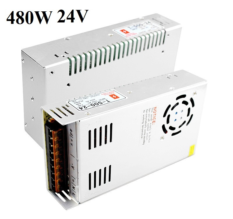 Блок питания 24V 20A 480W, открытый. Трансформатор 220В-24В, 480 Ватт. Блоки питания импульсные 24 вольт.