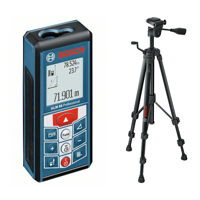 Профессиональный лазерный дальномер-уклономер (80 м) Bosch GLM 80 со штативом BT 150. Внесен в реестр СИ РК.