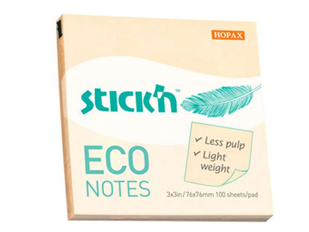 Клейкие листки STICK`N 76 х 76 мм желтые, 100 листов