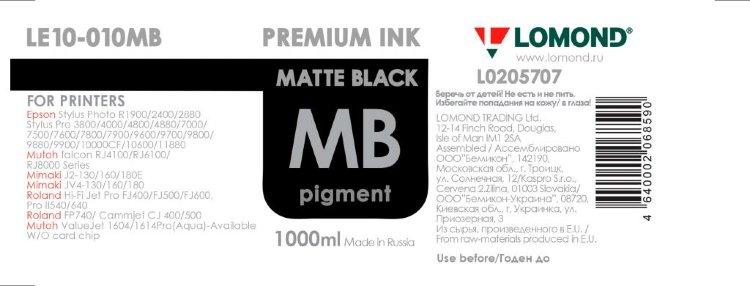 Чернила Stylus PRO 4880/7880/9880 LOMOND LE10-010MB (Matte Black)