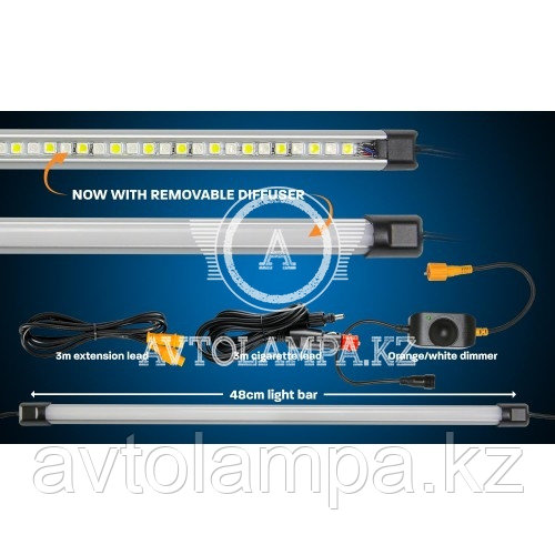 48cm панель WHITE LED LIGHT BAR, в комплекте выключатель и кабель 12вольт