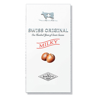 SWISS ORIGINAL молочный шоколад с фундуком в картоне 100гр (10шт - упак)