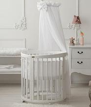Кроватка детская Bambini овальная М 01.10.14 Белый