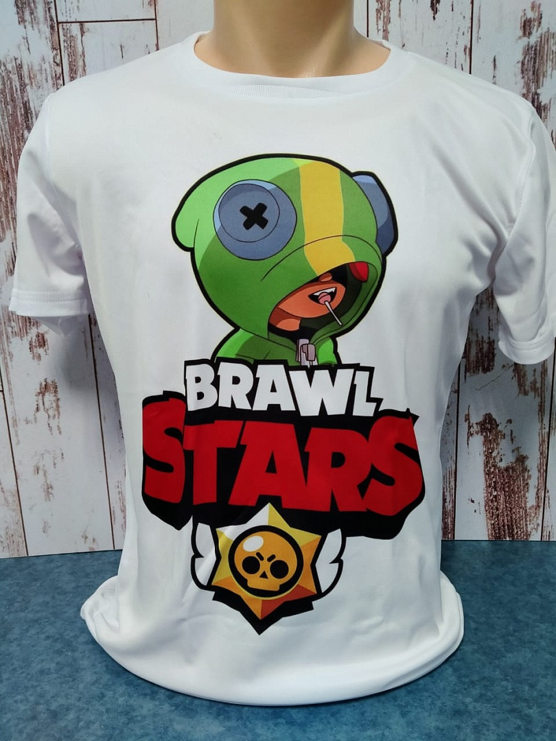 Футболка Сендвич, цвет белый, Unisex, с принтом "BRAWL STARS LEON \ ЛЕОН", формат печати А3, сублимация,