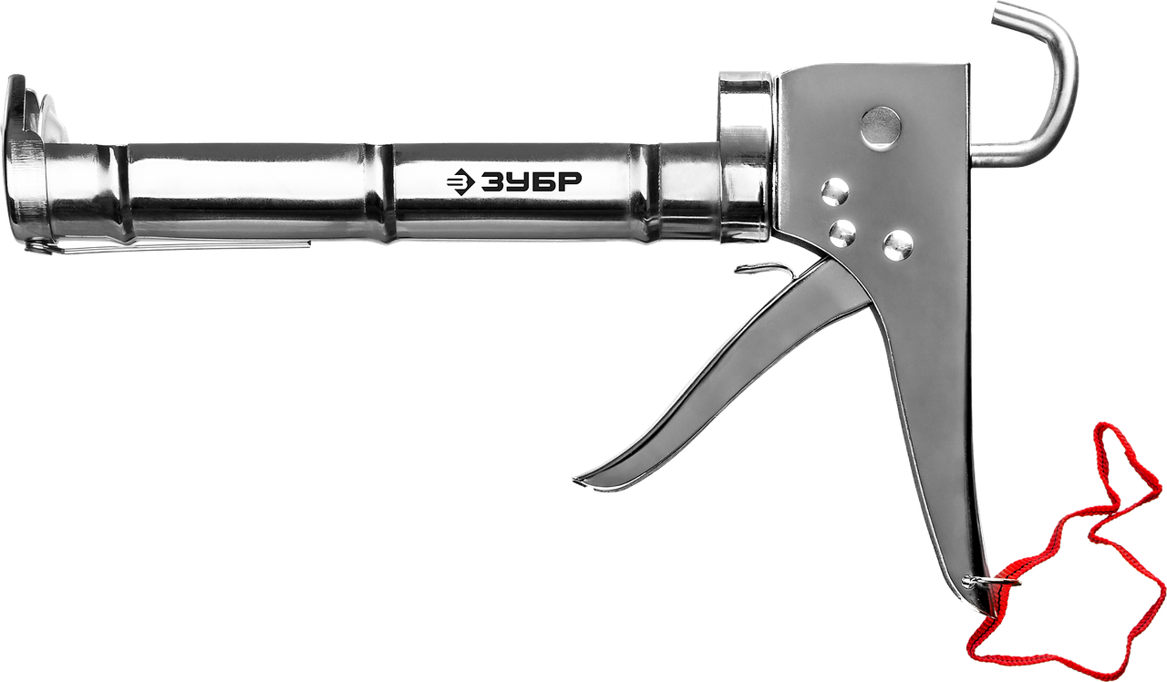 ЗУБР полукорпусной пистолет для герметика Профессионал, хромированный, 310 мл., фото 1
