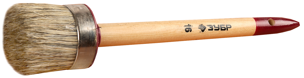 "УНИВЕРСАЛ - МАСТЕР" дөңгелек БИЗОН қылқаламы, ашық түсті қыл, ағаш сабы, №16, 55мм