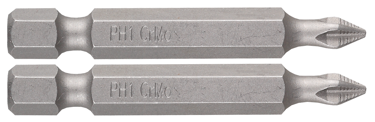 Биты ЗУБР "Мастер" кованые, хромомолибденовая сталь, тип хвостовика E 1/4", PH1, 50мм, 2шт