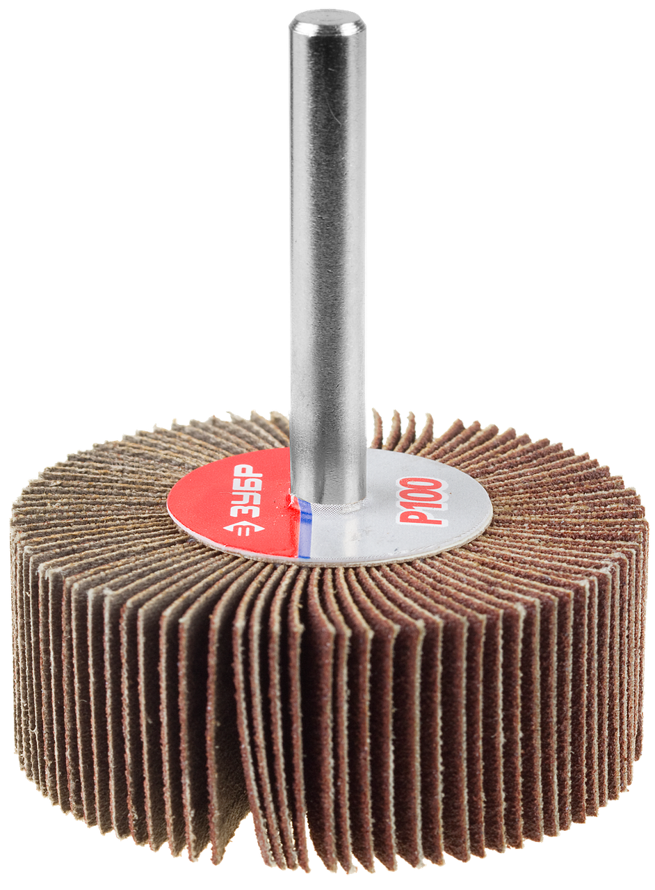 Круг шлифовальный ЗУБР "Мастер" веерный лепестковый, на шпильке, тип КЛО, зерно-электрокорунд нормальный, - фото 1 - id-p36364309