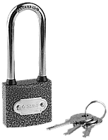 Замок ЗУБР "Мастер" навесной, металлический корпус, удлиненная закаленная дужка, 38мм