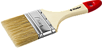 Кисть плоская ЗУБР "УНИВЕРСАЛ-МАСТЕР", натуральная щетина, деревянная ручка, 75мм