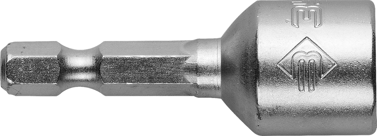 Биты ЗУБР "Мастер" с торцовой головкой, магнитные, Cr-V, тип хвостовика E 1/4", 10х45мм, 2шт