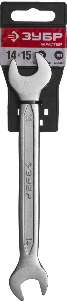 Рожковый гаечный ключ 14 x 15 мм, ЗУБР - фото 2 - id-p37032405