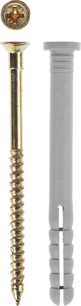 Дюбель-гвоздь полипропиленовый, цилиндрический бортик, 6 x 40 мм, 2000 шт, ЗУБР
