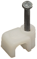 Скоба-держатель прямоугольная СД-П, 4 мм, 50 шт, с оцинкованным гвоздем ЗУБР Профессионал