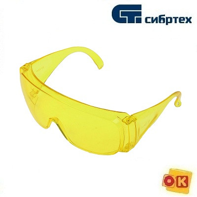 Очки защитные, желтые, Россия Сибртех. - фото 1 - id-p85645209