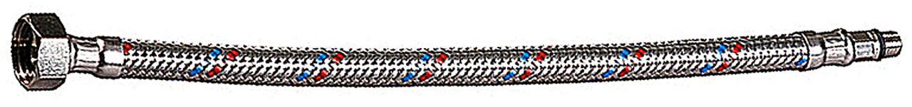 Подводка гибкая ЗУБР для воды к смесителям, оплетка из нержавеющей стали, укороченная, г/ш 1/2" - 1,2м - фото 1 - id-p4503548