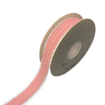 Тесьма декоративная фигурная с репсовой вставкой 20 мм, Д3-11 розовый