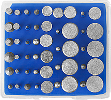 Набор ЗУБР "Профессионал": Мини-насадки с алмазным напылением в пластиковом боксе, Р 180, хвостовик 3мм, 50