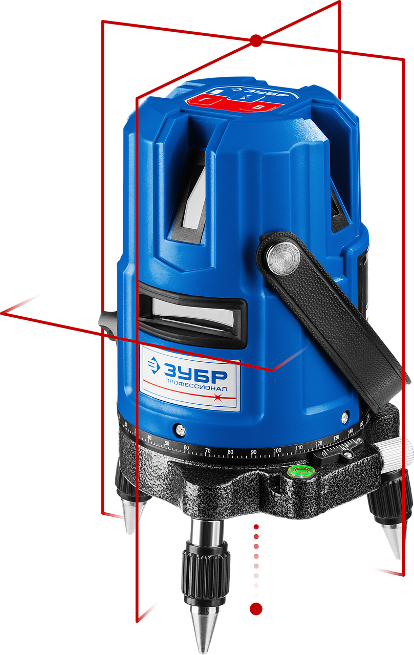 ЗУБР КРЕСТ-55, 4 верт, 3 гориз. линии, 20м/70м, точн. 0,3 мм/м, в кейсе - фото 1 - id-p53441159