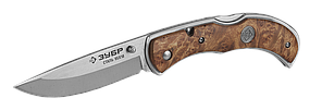 Нож ЗУБР "ПРЕМИУМ" НОРМАНН складной, эргономичная рукоятка с деревянными накладками, 220мм/лезвие 95мм        