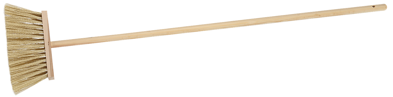 Метла ЗУБР с деревянной ручкой, ПЭТ, 120см, 24см